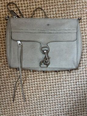 Rebecca Minkoff Gray Pebbled Leather Mini MAC Crossbody